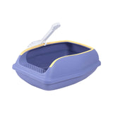 Maxbell Open Top Cat Litter Box Compact Cat Sand Box Easy to Clean Durable for Small Animals L Violet