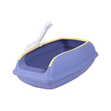 Maxbell Open Top Cat Litter Box Compact Cat Sand Box Easy to Clean Durable for Small Animals L Violet