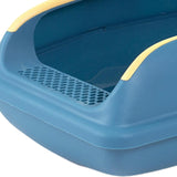 Maxbell Open Top Cat Litter Box Compact Cat Sand Box Easy to Clean Durable for Small Animals L Blue