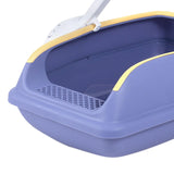 Maxbell Open Top Cat Litter Box Compact Cat Sand Box Easy to Clean Durable for Small Animals S Violet