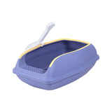 Maxbell Open Top Cat Litter Box Compact Cat Sand Box Easy to Clean Durable for Small Animals S Violet