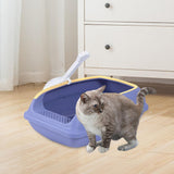 Maxbell Open Top Cat Litter Box Compact Cat Sand Box Easy to Clean Durable for Small Animals S Violet
