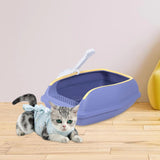 Maxbell Open Top Cat Litter Box Compact Cat Sand Box Easy to Clean Durable for Small Animals S Violet