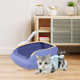 Maxbell Open Top Cat Litter Box Compact Cat Sand Box Easy to Clean Durable for Small Animals S Violet