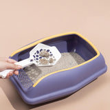 Maxbell Open Top Cat Litter Box Compact Cat Sand Box Easy to Clean Durable for Small Animals S Violet