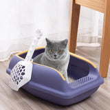 Maxbell Open Top Cat Litter Box Compact Cat Sand Box Easy to Clean Durable for Small Animals S Violet