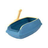 Maxbell Open Top Cat Litter Box Compact Cat Sand Box Easy to Clean Durable for Small Animals S Blue