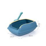 Maxbell Open Top Cat Litter Box Compact Cat Sand Box Easy to Clean Durable for Small Animals S Blue