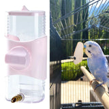 Maxbell Bird Drinker Drinking Device Parrot Waterer for Medium Birds Parakeet Rabbit Pink