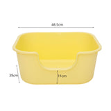 Maxbell Open Top Cat Litter Tray Splashproof Portable Pet Litter Tray for Small Pets Yellow