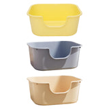 Maxbell Open Top Cat Litter Tray Splashproof Portable Pet Litter Tray for Small Pets Yellow