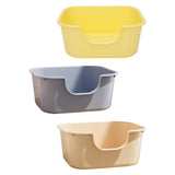 Maxbell Open Top Cat Litter Tray Splashproof Portable Pet Litter Tray for Small Pets Yellow