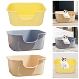 Maxbell Open Top Cat Litter Tray Splashproof Portable Pet Litter Tray for Small Pets Yellow