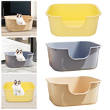 Maxbell Open Top Cat Litter Tray Splashproof Portable Pet Litter Tray for Small Pets Yellow