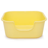 Maxbell Open Top Cat Litter Tray Splashproof Portable Pet Litter Tray for Small Pets Yellow