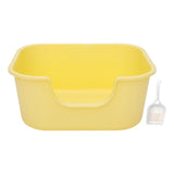 Maxbell Open Top Cat Litter Tray Splashproof Portable Pet Litter Tray for Small Pets Yellow