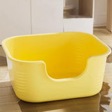 Maxbell Open Top Cat Litter Tray Splashproof Portable Pet Litter Tray for Small Pets Yellow