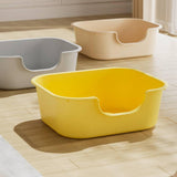 Maxbell Open Top Cat Litter Tray Splashproof Portable Pet Litter Tray for Small Pets Yellow
