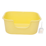 Maxbell Open Top Cat Litter Tray Splashproof Portable Pet Litter Tray for Small Pets Yellow