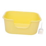 Maxbell Open Top Cat Litter Tray Splashproof Portable Pet Litter Tray for Small Pets Yellow