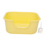 Maxbell Open Top Cat Litter Tray Splashproof Portable Pet Litter Tray for Small Pets Yellow