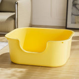 Maxbell Open Top Cat Litter Tray Splashproof Portable Pet Litter Tray for Small Pets Yellow