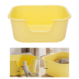 Maxbell Open Top Cat Litter Tray Splashproof Portable Pet Litter Tray for Small Pets Yellow