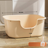 Maxbell Open Top Cat Litter Tray Splashproof Portable Pet Litter Tray for Small Pets Milk coffee