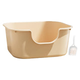 Maxbell Open Top Cat Litter Tray Splashproof Portable Pet Litter Tray for Small Pets Milk coffee