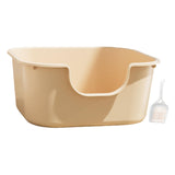 Maxbell Open Top Cat Litter Tray Splashproof Portable Pet Litter Tray for Small Pets Milk coffee
