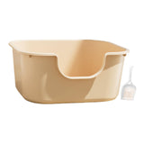 Maxbell Open Top Cat Litter Tray Splashproof Portable Pet Litter Tray for Small Pets Milk coffee