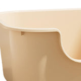 Maxbell Open Top Cat Litter Tray Splashproof Portable Pet Litter Tray for Small Pets Milk coffee
