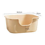 Maxbell Open Top Cat Litter Tray Splashproof Portable Pet Litter Tray for Small Pets Milk coffee