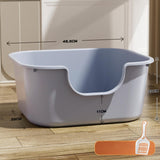 Maxbell Open Top Cat Litter Tray Splashproof Portable Pet Litter Tray for Small Pets Blue