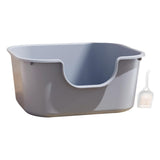 Maxbell Open Top Cat Litter Tray Splashproof Portable Pet Litter Tray for Small Pets Blue