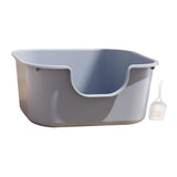 Maxbell Open Top Cat Litter Tray Splashproof Portable Pet Litter Tray for Small Pets Blue