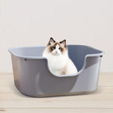 Maxbell Open Top Cat Litter Tray Splashproof Portable Pet Litter Tray for Small Pets Blue