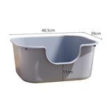 Maxbell Open Top Cat Litter Tray Splashproof Portable Pet Litter Tray for Small Pets Blue