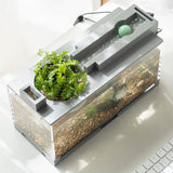 Maxbell Micro Landscape Fish Tank Durable Goldfish Tank for Tabletop Office Bathroom A