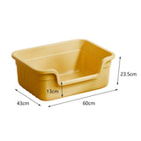 Maxbell Open Top Pet Litter Box Cats Toilet Kitty Litter Pan for Small and Large Cats Yellow