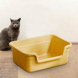 Maxbell Open Top Pet Litter Box Cats Toilet Kitty Litter Pan for Small and Large Cats Yellow