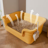 Maxbell Open Top Pet Litter Box Cats Toilet Kitty Litter Pan for Small and Large Cats Yellow