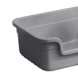 Maxbell Open Top Pet Litter Box Cats Toilet Kitty Litter Pan for Small and Large Cats Gray