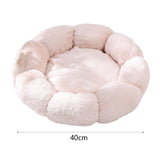 Maxbell Small Dog Beds Anti Skid Bottom Durable Plush Cushion for Kitten Dogs Poodle Warm white 40cm