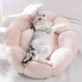 Maxbell Small Dog Beds Anti Skid Bottom Durable Plush Cushion for Kitten Dogs Poodle Warm white 40cm