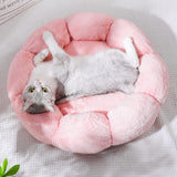 Maxbell Small Dog Beds Anti Skid Bottom Durable Plush Cushion for Kitten Dogs Poodle Pink 50cm