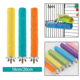 Maxbell 3Pcs Cage Branch Perches Foot Toy Parrot Perch for Conures Parakeets Budgies 18cmx1.5cm