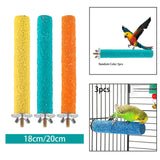 Maxbell 3Pcs Cage Branch Perches Foot Toy Parrot Perch for Conures Parakeets Budgies 18cmx1.5cm