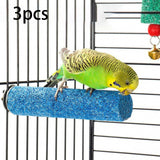 Maxbell 3Pcs Cage Branch Perches Foot Toy Parrot Perch for Conures Parakeets Budgies 18cmx1.5cm