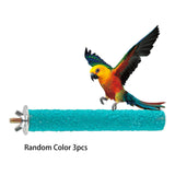 Maxbell 3Pcs Cage Branch Perches Foot Toy Parrot Perch for Conures Parakeets Budgies 20cmx1.5cm